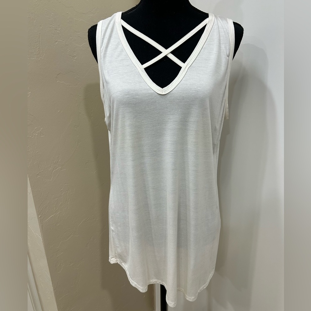 Piko 1988 Cream Crisscross Tank Top